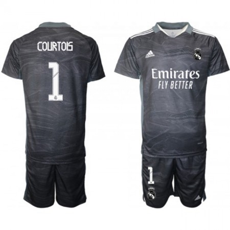 Billiga Fotbollströjor Real Madrid Målvakt Thibaut Courtois 1 Barn Hemma tröja 2021/22 Kortärmad